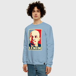 Свитшот хлопковый мужской Владимир Ильич Ленин, цвет: мягкое небо — фото 2