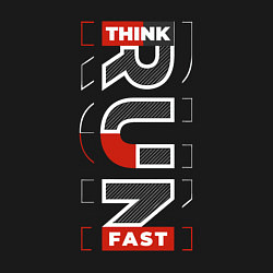 Свитшот хлопковый мужской Think fast run, цвет: черный — фото 2