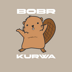 Свитшот хлопковый мужской Радостный бобр курва, цвет: миндальный — фото 2