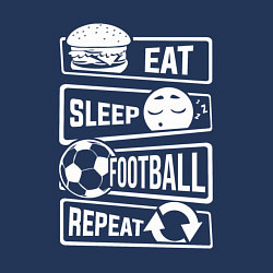 Свитшот хлопковый мужской Еда сон футбол, цвет: тёмно-синий — фото 2