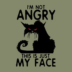 Свитшот хлопковый мужской I am not angry cat, цвет: авокадо — фото 2