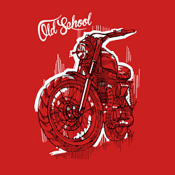 Свитшот хлопковый мужской Старая школа - мотоцикл, цвет: красный — фото 2