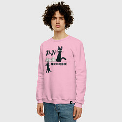 Свитшот хлопковый мужской Кот Дзи-Дзи, цвет: светло-розовый — фото 2