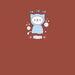 Свитшот хлопковый мужской Котик и рыбки, цвет: кирпичный — фото 2