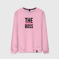 Свитшот хлопковый мужской The real boss, цвет: светло-розовый