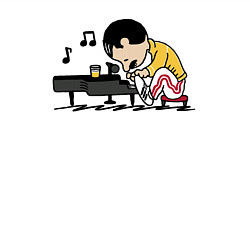 Свитшот хлопковый мужской Фредди Меркьюри за роялем, цвет: белый — фото 2