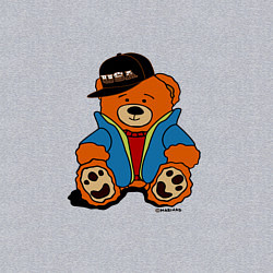 Свитшот хлопковый мужской Мишка Марат в куртке, цвет: меланж — фото 2