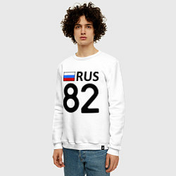 Свитшот хлопковый мужской RUS 82, цвет: белый — фото 2