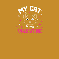 Свитшот хлопковый мужской My cat is my Valentine 2024, цвет: горчичный — фото 2