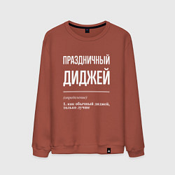 Свитшот хлопковый мужской Праздничный диджей, цвет: кирпичный