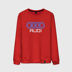 Свитшот хлопковый мужской Audi neon art, цвет: красный