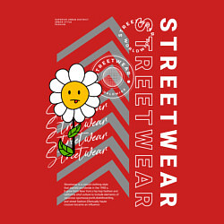 Свитшот хлопковый мужской Ромашка streetwear, цвет: красный — фото 2