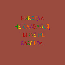 Свитшот хлопковый мужской Надпись радужная: никогда не сдавайся, цвет: кирпичный — фото 2