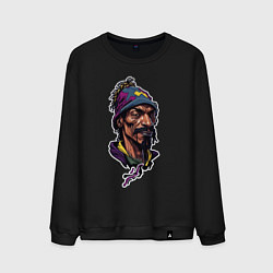 Свитшот хлопковый мужской Snoop dogg head, цвет: черный