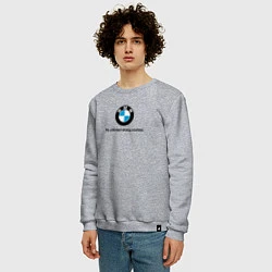 Свитшот хлопковый мужской BMW the unlimited driving machine, цвет: меланж — фото 2