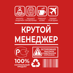 Свитшот хлопковый мужской Менеджер, цвет: красный — фото 2