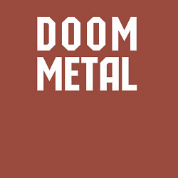 Свитшот хлопковый мужской Надпись Doom metal, цвет: кирпичный — фото 2