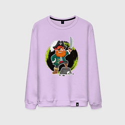 Свитшот хлопковый мужской Мультяшный пират, цвет: лаванда