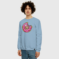 Свитшот хлопковый мужской Homer donut, цвет: мягкое небо — фото 2