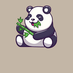 Свитшот хлопковый мужской Панда ест бамбук, цвет: миндальный — фото 2