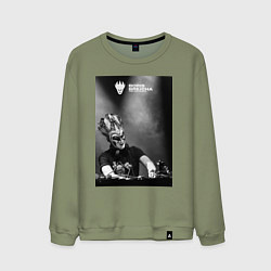 Свитшот хлопковый мужской Boris Brejcha high tech minimal, цвет: авокадо