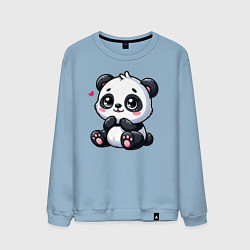 Свитшот хлопковый мужской Забавная маленькая панда, цвет: мягкое небо