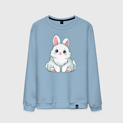 Свитшот хлопковый мужской Пушистый аниме кролик, цвет: мягкое небо