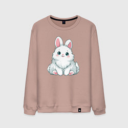 Свитшот хлопковый мужской Пушистый аниме кролик, цвет: пыльно-розовый