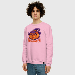Свитшот хлопковый мужской Halloween праздник, цвет: светло-розовый — фото 2
