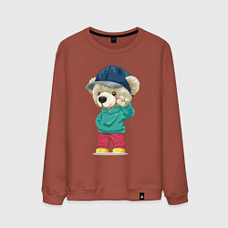 Мужской свитшот Плюшевый мишка приветствует