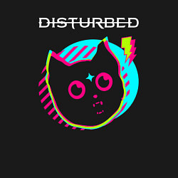 Свитшот хлопковый мужской Disturbed rock star cat, цвет: черный — фото 2