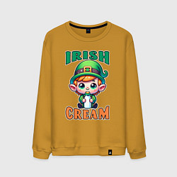 Свитшот хлопковый мужской Irish Cream, цвет: горчичный