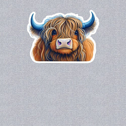 Свитшот хлопковый мужской Шотландский волосатый бык, цвет: меланж — фото 2