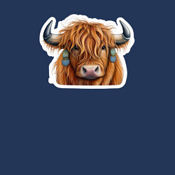 Свитшот хлопковый мужской Шотландский волосатый бык, цвет: тёмно-синий — фото 2