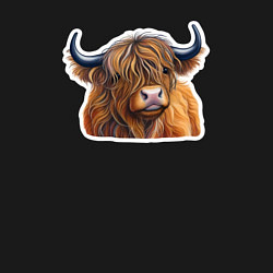 Свитшот хлопковый мужской Шотландский волосатый бык, цвет: черный — фото 2