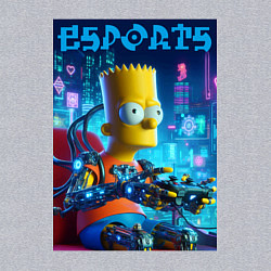 Свитшот хлопковый мужской Cyber Bart Simpson - esport, цвет: меланж — фото 2