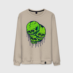 Мужской свитшот Зелёные черепушки
