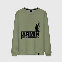 Свитшот хлопковый мужской Armin van buuren, цвет: авокадо