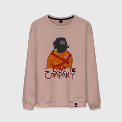 Свитшот хлопковый мужской Lethal Company: I Love the Company, цвет: пыльно-розовый