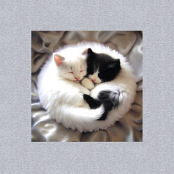 Свитшот хлопковый мужской Два любящих котика обнимаются клубочком, цвет: меланж — фото 2