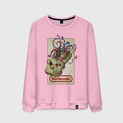 Свитшот хлопковый мужской Game boy tentacles, цвет: светло-розовый