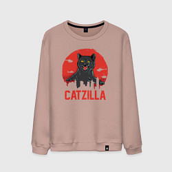 Свитшот хлопковый мужской Catzilla, цвет: пыльно-розовый