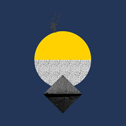 Свитшот хлопковый мужской Абстракция с оленем, цвет: тёмно-синий — фото 2