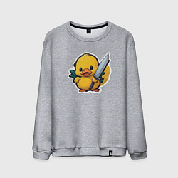 Свитшот хлопковый мужской Боевой утенок, цвет: меланж