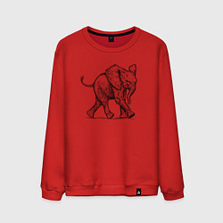 Свитшот хлопковый мужской Слоненок бежит, цвет: красный