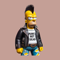 Свитшот хлопковый мужской The harsh Homer Simpson - punks not dead, цвет: пыльно-розовый — фото 2