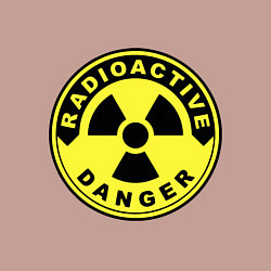 Свитшот хлопковый мужской Danger radiation sign, цвет: пыльно-розовый — фото 2