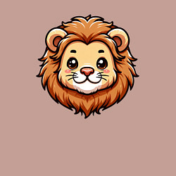 Свитшот хлопковый мужской Мордочка льва, цвет: пыльно-розовый — фото 2