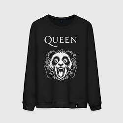 Свитшот хлопковый мужской Queen rock panda, цвет: черный