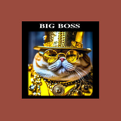 Свитшот хлопковый мужской Рыжий кот барон в стиле стимпанк: big boss, цвет: кирпичный — фото 2